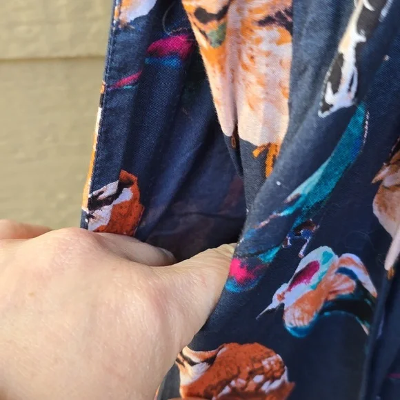 Anthropologie Maeve native bird print cotton fit flare dress 8 - Picture 12 of 14